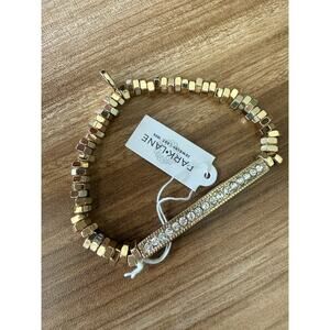 NWT Park Lane "SERENA" Gold & Crystal Stretchy Bracelet